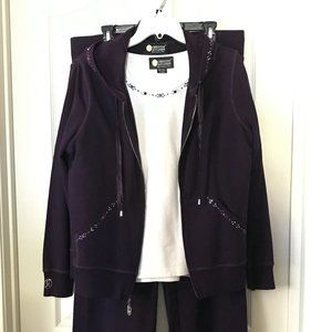 Plum 3 pc Christine Alexander jogging suit